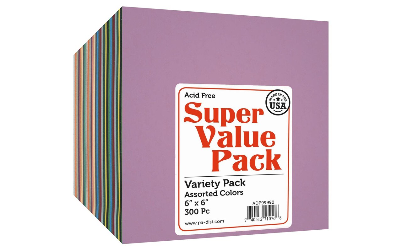 Accent Design Paper Accents Super Value Variety Pack - Heavyweight Assorted Cardstock - 6x6 - Archival Quality Scrapbook Paper for Scrapbooking, Cards, Invitations & Crafts